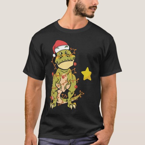 Christmas Trex Xmas Dinosaur T_Shirt