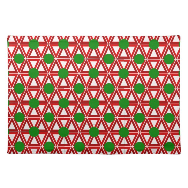 Christmas Triangle Quilt  Cloth Placemat (Front)