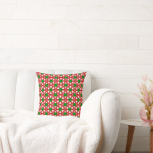 Christmas Triangle Quilt Throw Pillow