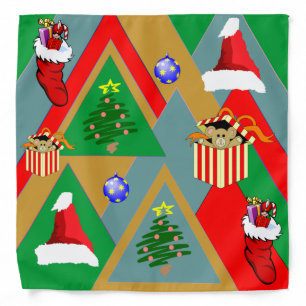 Christmas Triangles Plus Dog Bandana