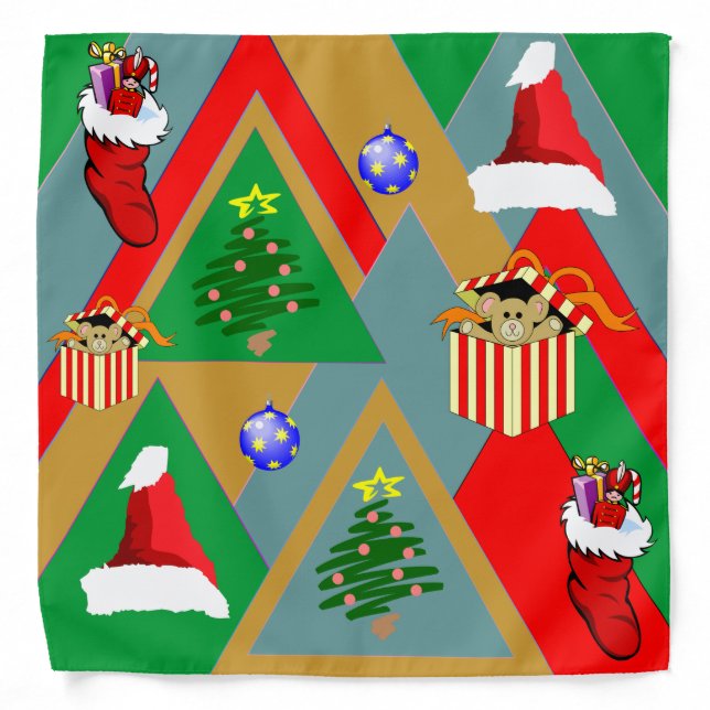 Christmas Triangles Plus Dog Bandana (Front)