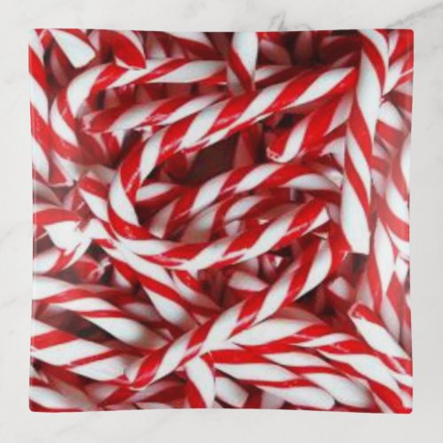 Christmas Trinket Tray Candy Cane Trinket Tray