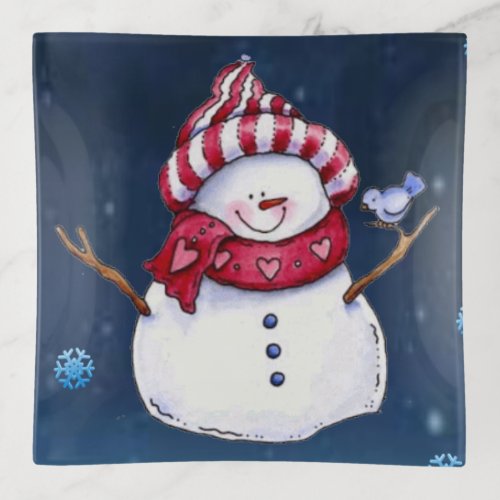 Christmas Trinket Tray Snowman Trinket Tray