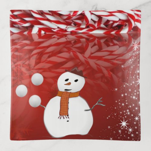 Christmas Trinket Tray Snowman Trinket Tray