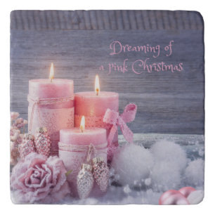 Christmas Trivet, Pink Christmas Trivet