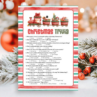 Christmas Trivia Game Holiday Card
