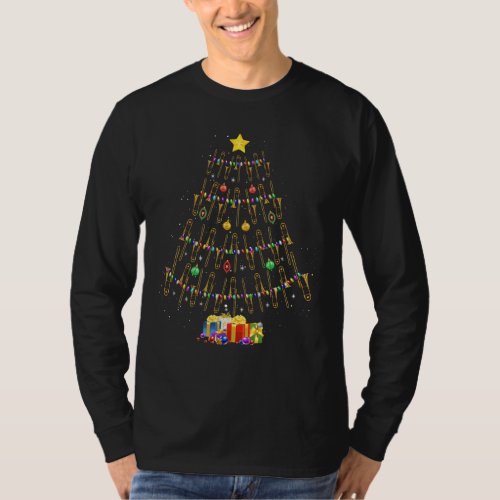 Christmas Trombone Player Gifts Xmas Tree T_Shirt