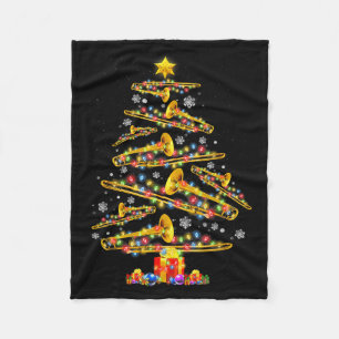 Christmas Trombone Player Xmas Tree Jazz Music Lov Fleece Blanket