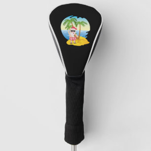 Christmas Tropical Beach Funny Santa Claus Golf Head Cover