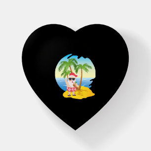 Christmas Tropical Beach Funny Santa Claus Paperweight