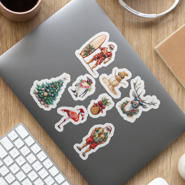 Christmas Tropical Beach Santa  Sticker (Creator Uploaded)