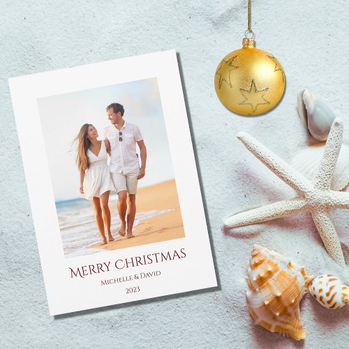 Christmas Tropical Beach Vacation Photo   Holiday Card