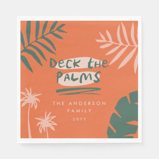 Christmas tropical modern minimal  napkins (Front)