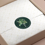 Christmas Tropical Palm Tree Return Address Classic Round Sticker<br><div class="desc">We've Moved Palm Tree Christmas Return Address Classic Round Sticker you can easily customize by clicking the "Personalize" button. A perfect moving and holiday return address sticker for the family moving to the coast during the holidays,  temporarily or permanently</div>