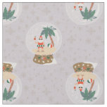 christmas Tropical Summer snow globe santa Fabric