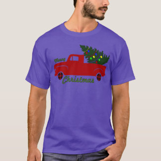 christmas truck and christmas tree family T-Shirt