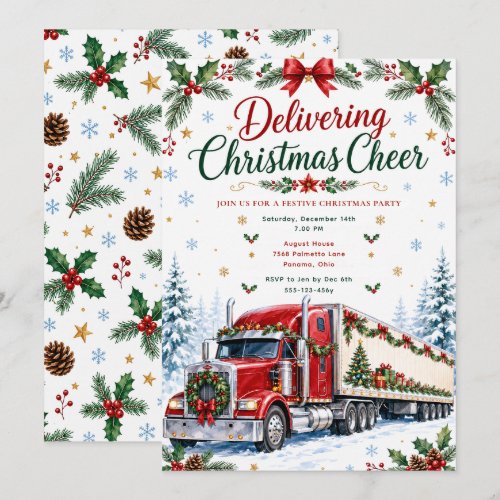 Christmas Truck Holiday Party Invitation