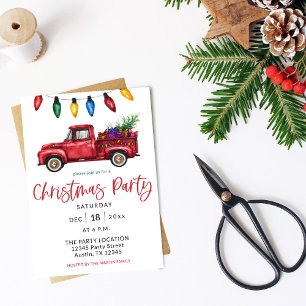 Christmas Truck & Lights Christmas Party Invitation
