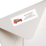 Christmas Truck Moving Announcement Return Address Label<br><div class="desc">Announce your move this holiday with a cute illustration red truck design. Easily change the details on both the front and the reverse of the card by clicking the "Personalize" button.</div>