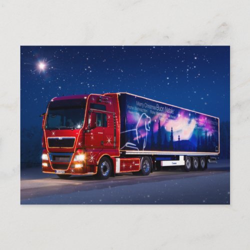 Christmas Truck Postcard