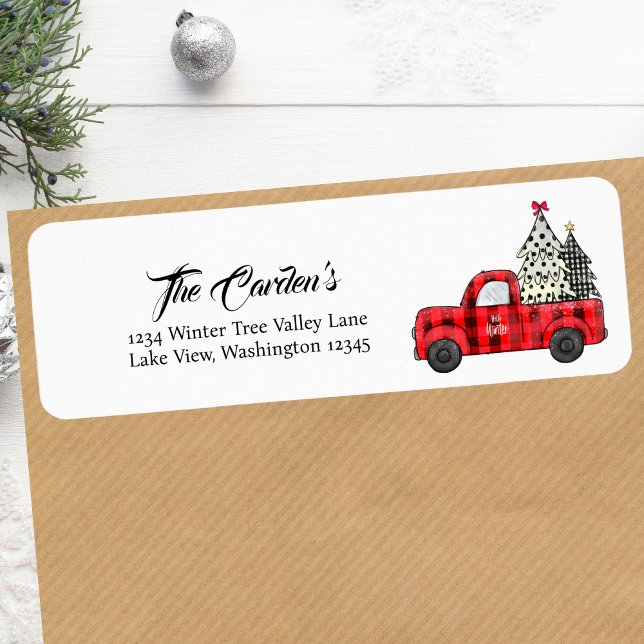 Christmas Truck Return Address Label (Christmas Truck Return Address Label)
