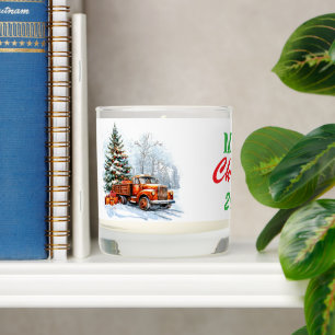Christmas truck scented candle