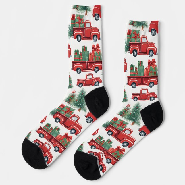Christmas Truck Socks (Left)