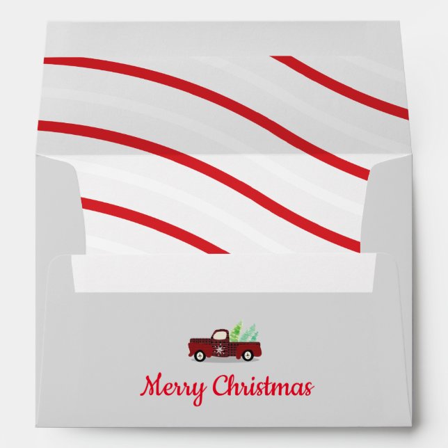 Christmas Truck Theme Holiday Red Candy   Envelope (Back (Bottom))