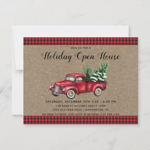 Christmas Truck  Tree Christmas Party Invitation  Postcard