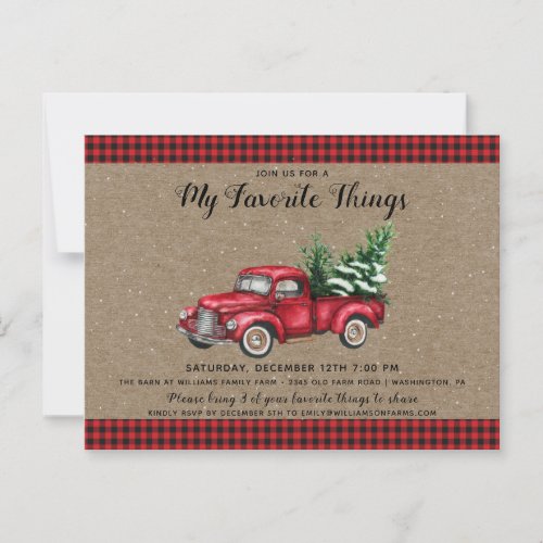 Christmas Truck  Tree My Favorite Things Holiday  Postcard