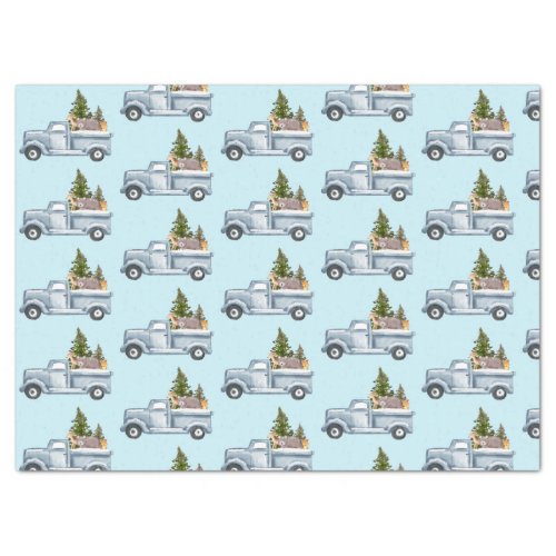 Christmas Truck with Animals  Pine Tree Tissue Paper