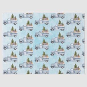 Christmas Truck with Cute Animals Pattern Tissue Paper