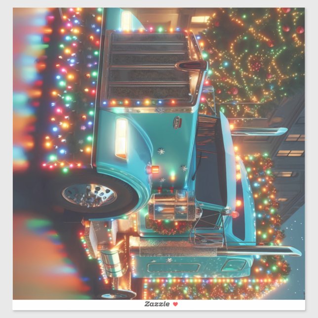 Christmas truck with lights sticker (Sheet)