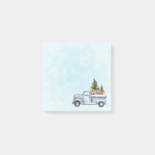 Christmas Truck with Pine Trees  Forest Animals Post_it Notes