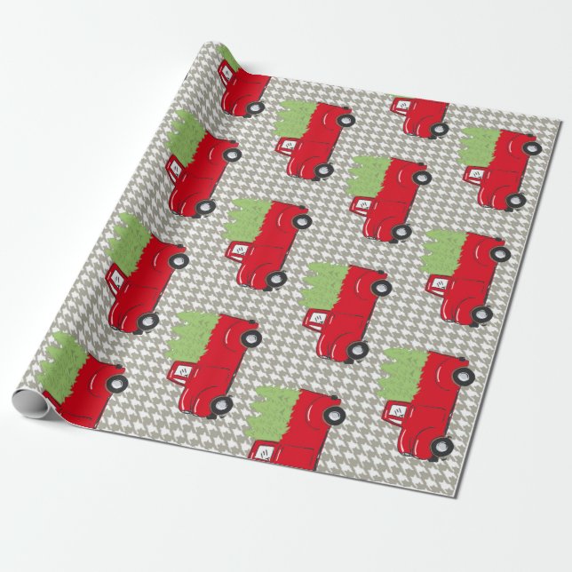 Christmas Truck Wrapping Paper (Unrolled)