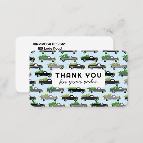 Christmas Trucks Customer Order Thank You QR Code Business Card