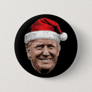 Christmas Trump Face Santa Funny Xmas Meme Button