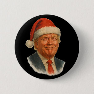 Christmas Trump Face Santa Funny Xmas Meme Button