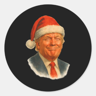 Christmas Trump Face Santa Funny Xmas Meme Men Wom Classic Round Sticker