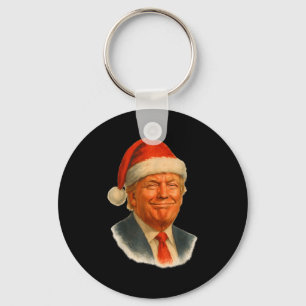 Christmas Trump Face Santa Funny Xmas Meme Men Wom Keychain