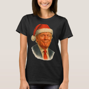 Christmas Trump Face Santa Funny Xmas Meme Men Wom T-Shirt