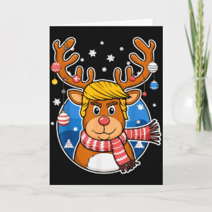 Christmas Trump Reindeer Caricature Card