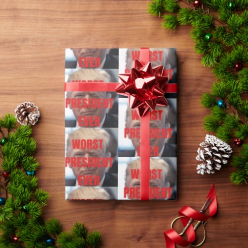 Christmas Trump Worst Present Ever Political Gift  Wrapping Paper