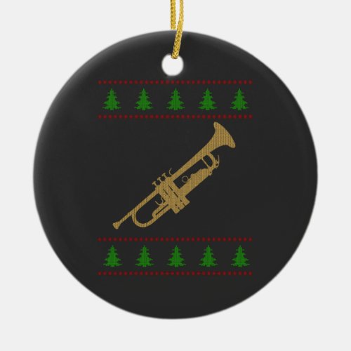 Christmas Trumpet Gift Ceramic Ornament