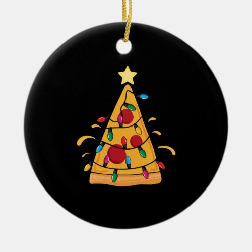 Christmas TShirt for Kids Boys Pizza Xmas Tree Ceramic Ornament