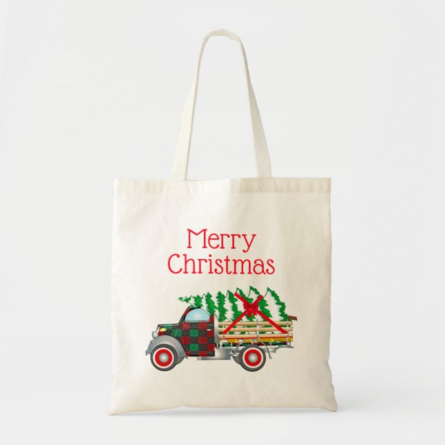 Christmas Ttee Truck Tote Bag (Front)