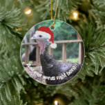 Christmas Turkey Custom Message Ornament at Zazzle