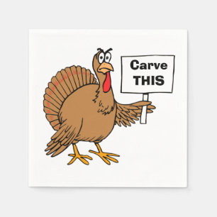 Christmas Turkey Quotes Humorous Carve This Napkins