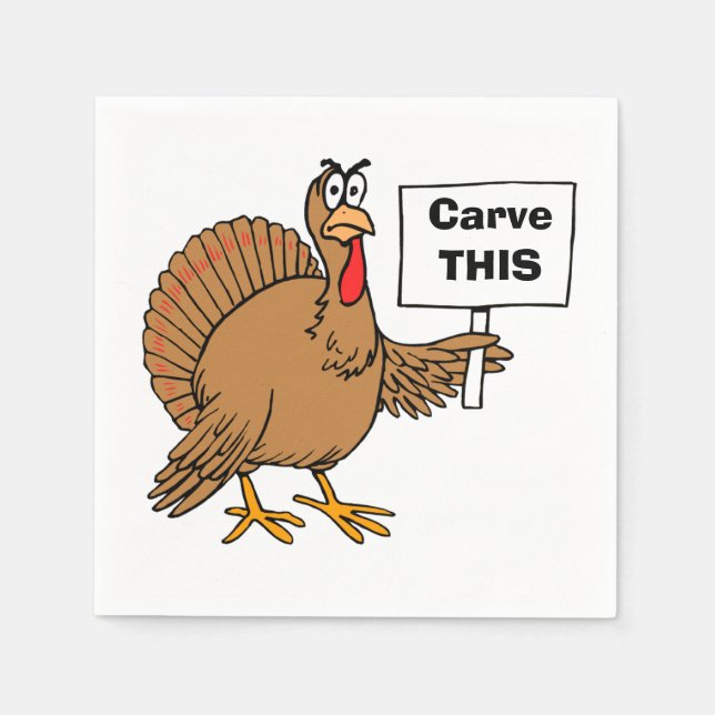 Christmas Turkey Quotes Humorous Carve This Napkins (Front)