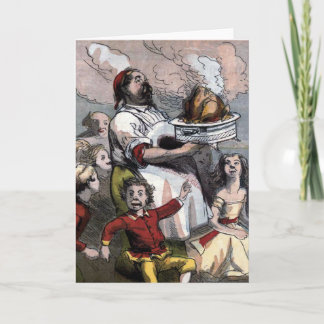 "Christmas Turkey" Vintage Illustration Holiday Card